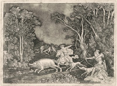 Antique Boar Hunt by Gerhard Janssen
