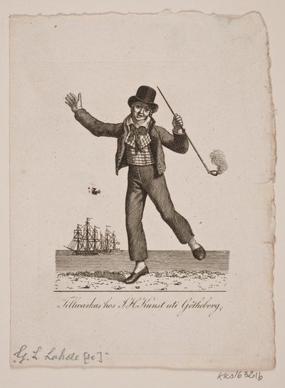Dancing Sailor with Pipe by Gerhard Ludvig Lahde