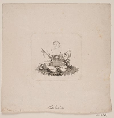 Vignette with Bust of Sophron by Gerhard Ludvig Lahde