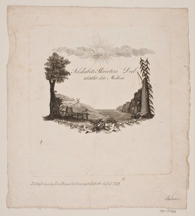 Vignette for the Royal Danish Agricultural Society by Gerhard Ludvig Lahde
