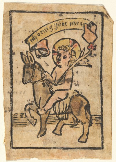 Christ Child on Donkey by German 15th Century