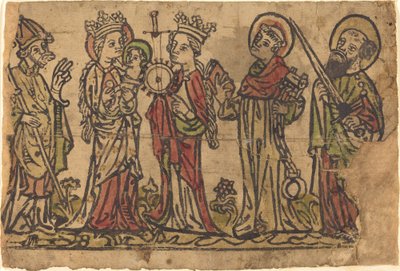 Madonna and Child with Four Saints by German 15th Century