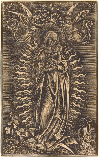 The Virgin Crowned by Two Angels by German 15th Century