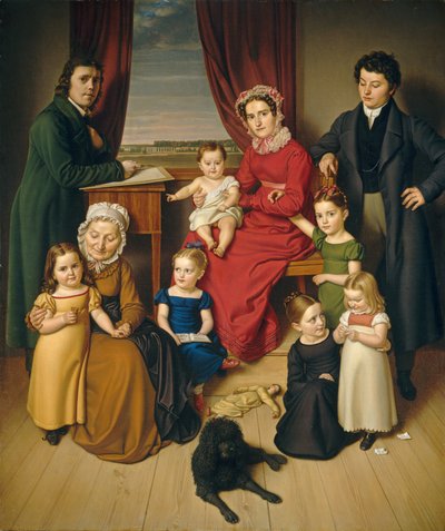 An Artist and His Family by German 19th Century