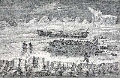 Bivouac in Boats, London 1874 by German School