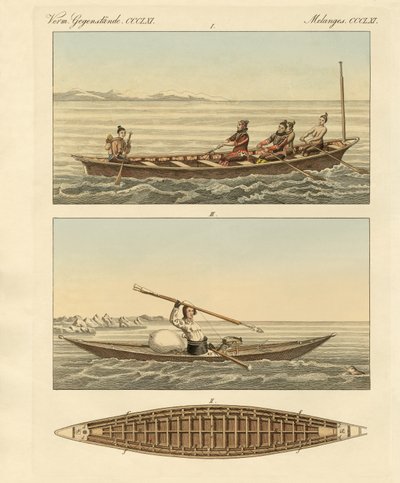 Boats of the Greenlanders by German School