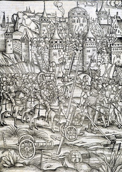 Caseau fort siege - Engraving, Germany by German School