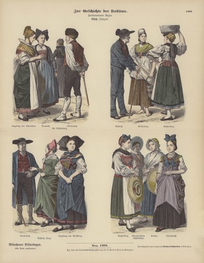 Costumes from Alsace by German School