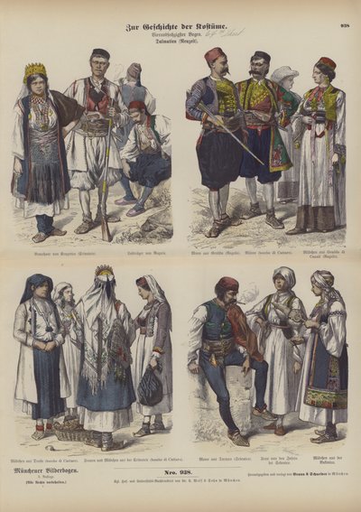 Dalmatian costumes, late 19th Century by German School