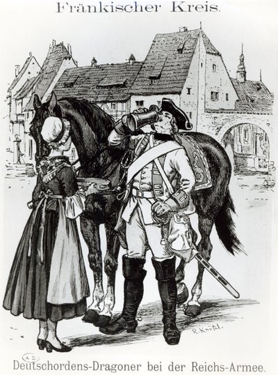 Dragoon of the Teutonic Knights in 1757 by German School