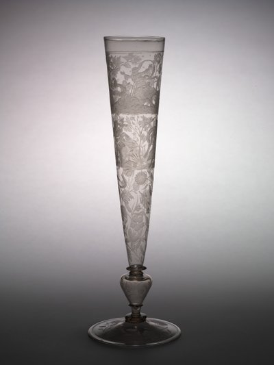 Flute Glass, early 1600s by German School