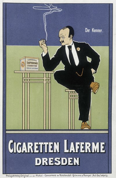 German advertisement for cigarettes Laferme by German School