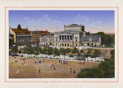 Leipzig, Augustusplatz und Neues Theater by German School