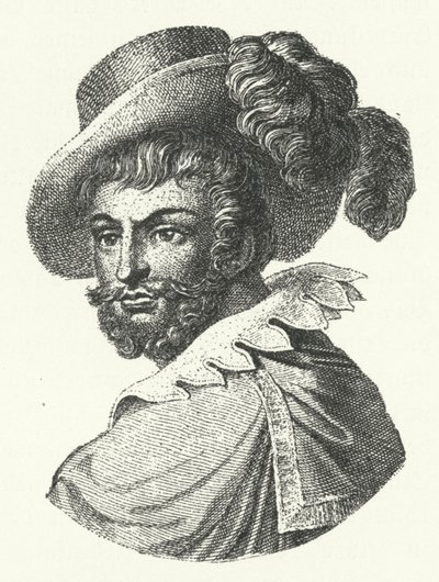 Luis de Camoes, Portuguese Poet (engraving) by German School