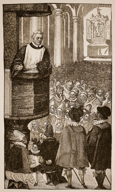 Martin Luther preaching, c.1517 by German School