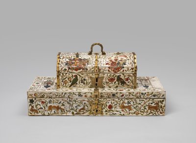 Painted ivory marriage casket by German School