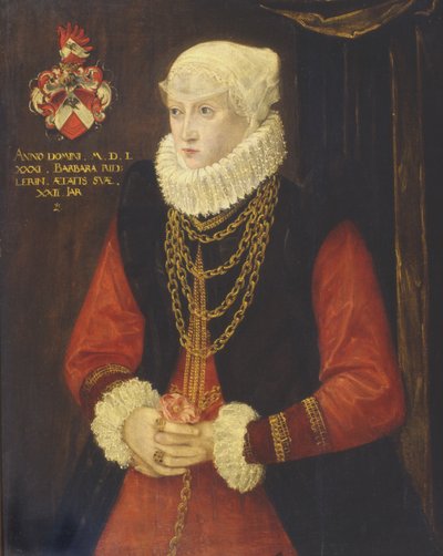 Portrait of Barbara Ridler, 1581 by German School