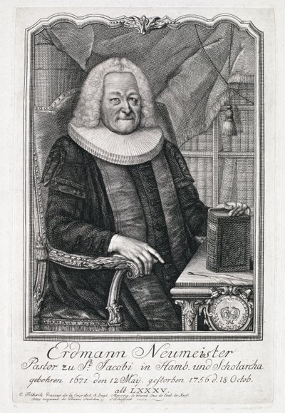 Portrait of Erdmann Neumeister (1671-1756) by German School