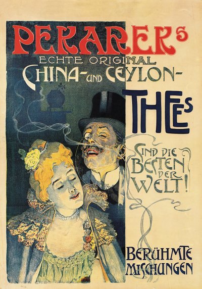 Poster advertising Perarers teas by German School