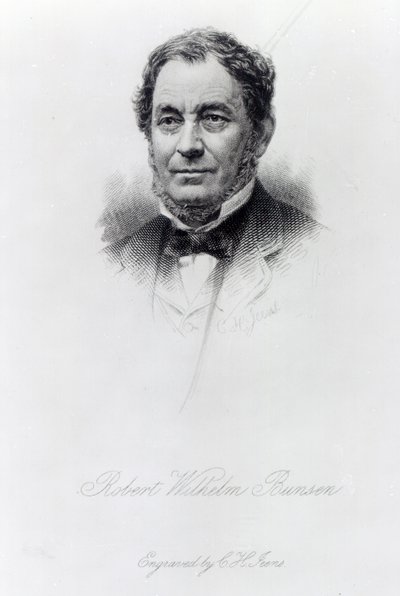 Robert Wilhelm Bunsen, Engraved by C.H Jeens by German School
