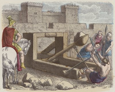 Roman siege catapult by German School