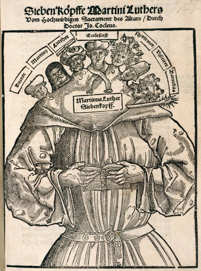 Seven-headed Martin Luther by German School