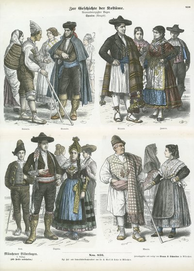 Spanish Regional Costumes, 19th Century by German School