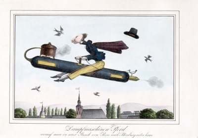 Steam-powered flight, 1829-45 by German School