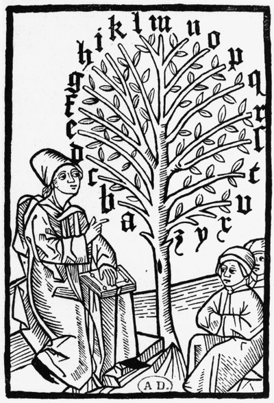 Teaching the Alphabet, 1490 by German School
