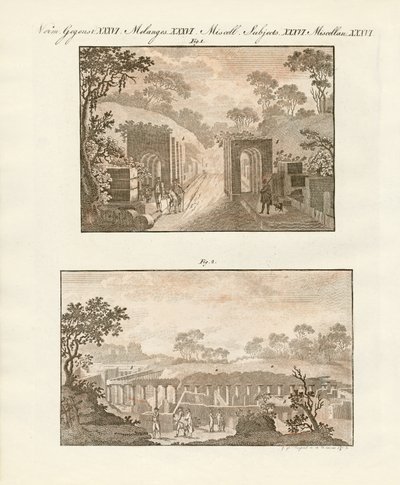 The Excavated Town of Pompeii by German School
