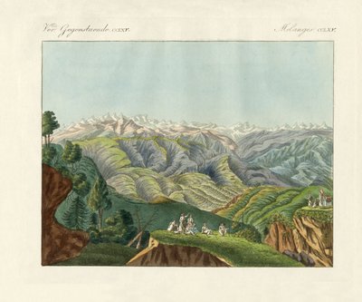 Two Views of the Himalayas by German School