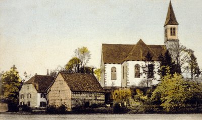 View of the Church of Bischwiller, Germany by German School