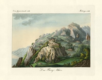 View of Mount Athos by German School