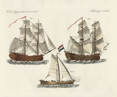 Warships of Different Kinds by German School