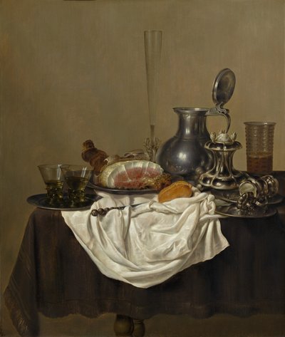 Still Life with Ham by Gerret Willemsz Heda