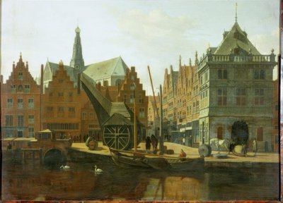 The Harbor in Haarlem by Gerrit Adriaensz Berckheyde