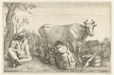 Woman Milking by Gerrit Bleker