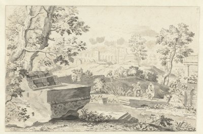 Landscape with Ancient Ruins by Gerrit Grasdorp (possibly)