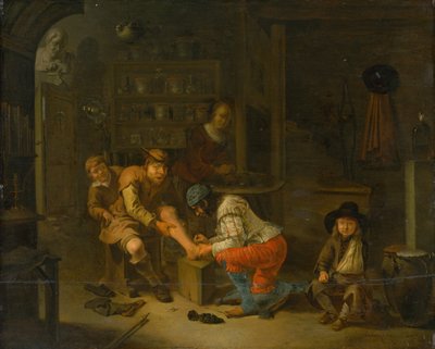 At the Apothecary, 1656 by Gerrit Lundens