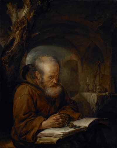 A Hermit Praying, 1670 by Gerrit Dou