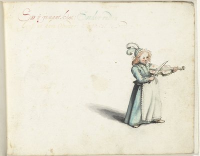 Child Playing Violin by Gesina ter Borch