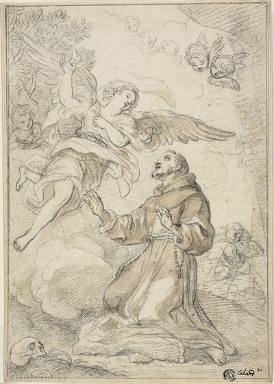 Angel Appearing to Saint Dominic by Giacinto Calandrucci