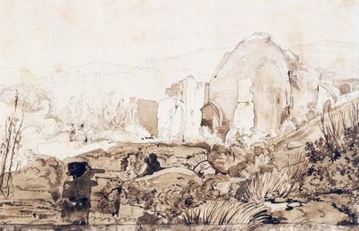 Temple of Diana in Baia, c.1844 by Giacinto Gigante