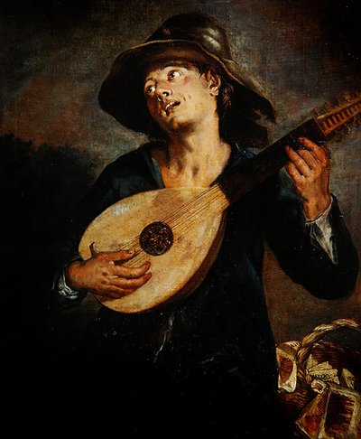 Singer with a Lute by Giacomo Francesco Cipper