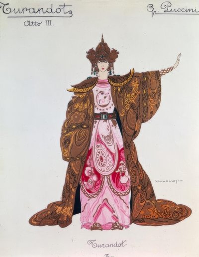 Figurine of Turandot in the 3rd Act by Giacomo Puccini