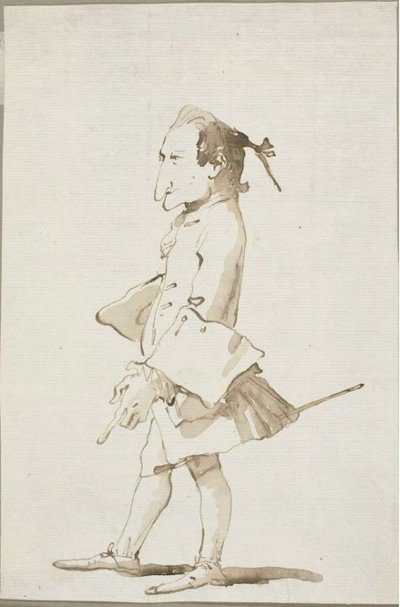 Caricature of a Man, Full-Length, Facing Left by Giambattista Tiepolo