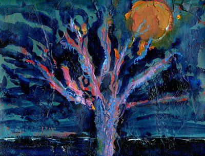 Tree and Strawberry Moon, 2016 by Gigi Sudbury