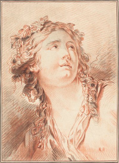 Head of a Young Woman by Gilles Demarteau