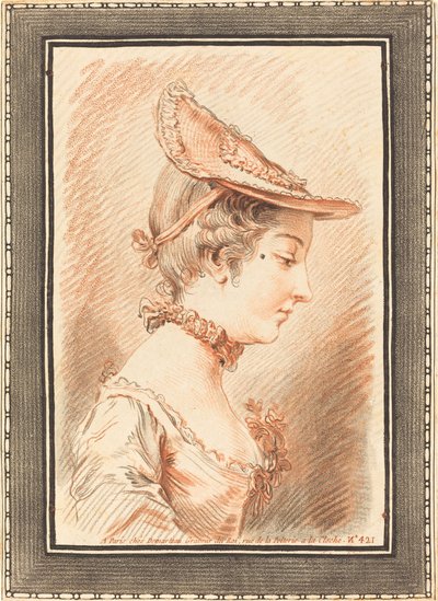 Head of a Young Woman by Gilles Demarteau