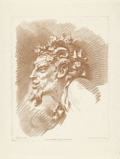 Head of a Satyr by Gilles Demarteau